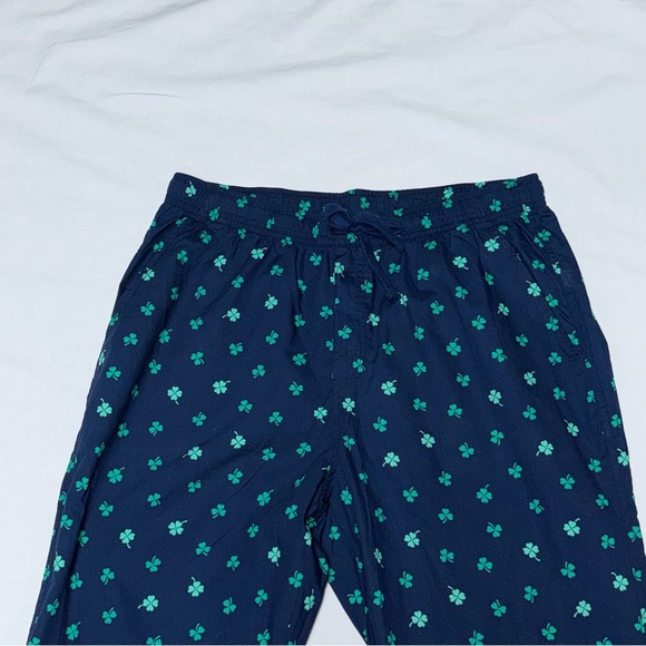 Old Navy Blue Pajama Pants with Green Clover shamrock  Print - Picture 4 of 6